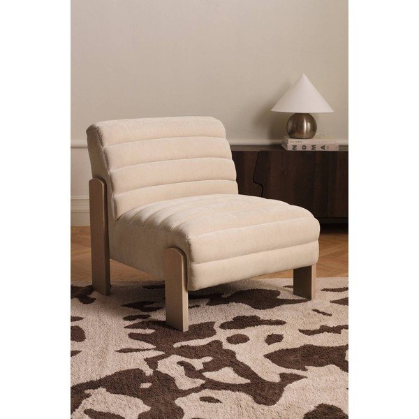 Poltrona beige con rivestimento in ciniglia Mums – Ellos Home-image-1