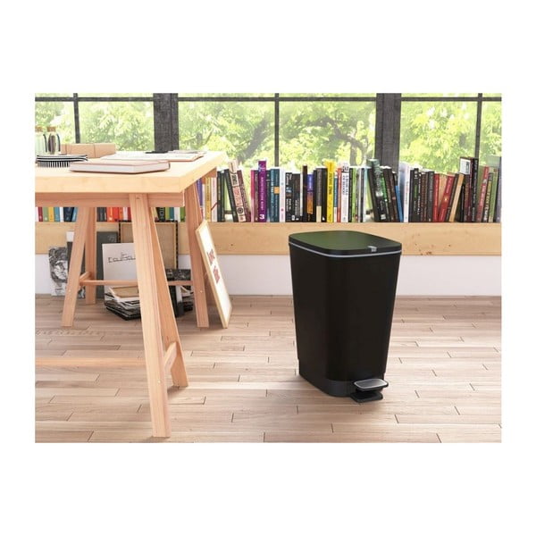 Cestino per la spazzatura nero opaco in plastica con pedale 25 l Chic Bin M – KIS-image-1