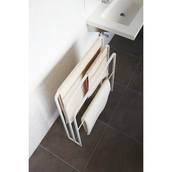 Porta asciugamani in metallo bianco Yamazaki Tower - YAMAZAKI-image-4