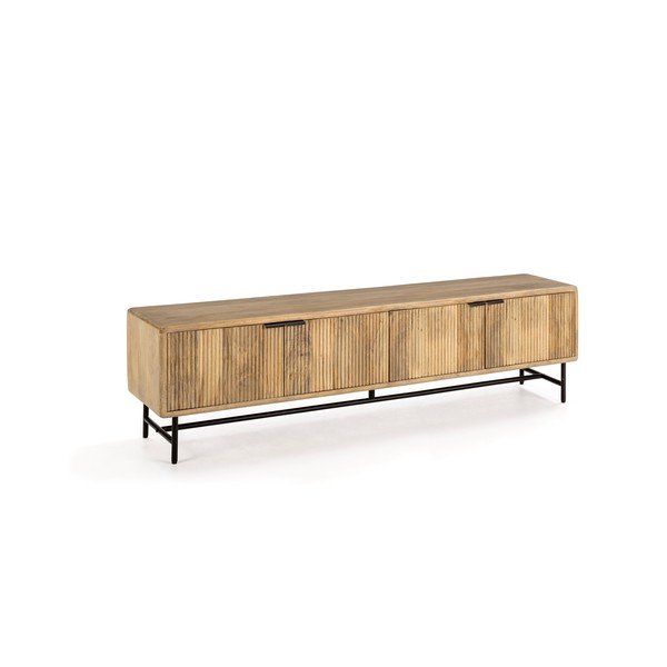 Mobile TV di colore naturale in mango massiccio 190x50x40 cm Mundra – MOME-image-2