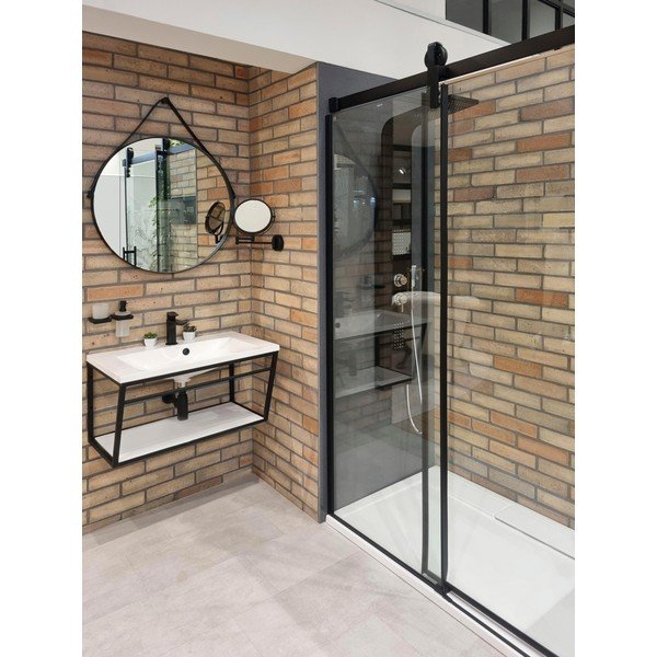 Scaffale da sotto lavabo bianco/nero in acciaio da appendere 60x40 cm Ska – Sapho-image-1