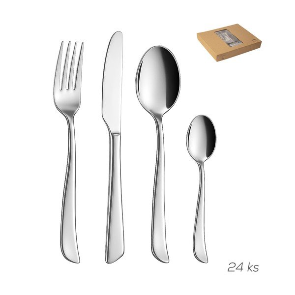 Posate argentate in acciaio inox 24 pz Shape – Orion