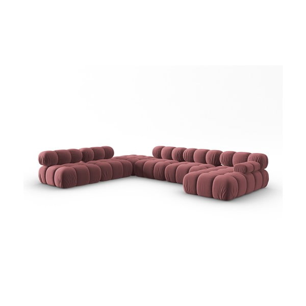 Divano in velluto rosa 379 cm Bellis - Micadoni Home-image-3