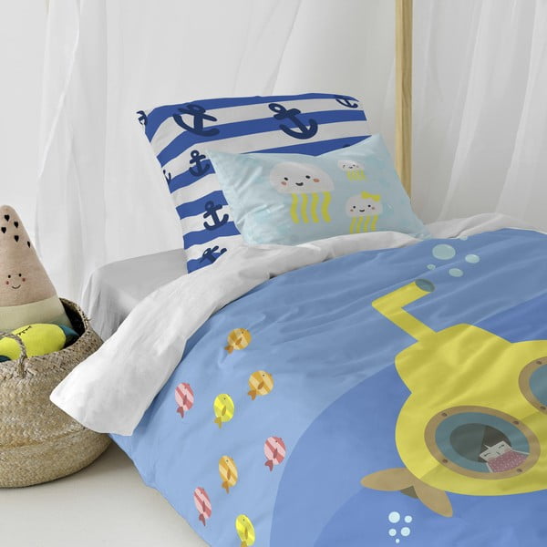 Biancheria da letto per bambini in puro cotone , 140 x 200 cm Yellow Submarine - Happynois-image-4