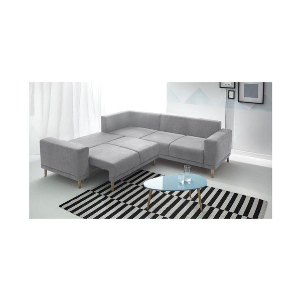 (II. qualità) Divano letto grigio con braccio Luna - Bobochic Paris-image-4