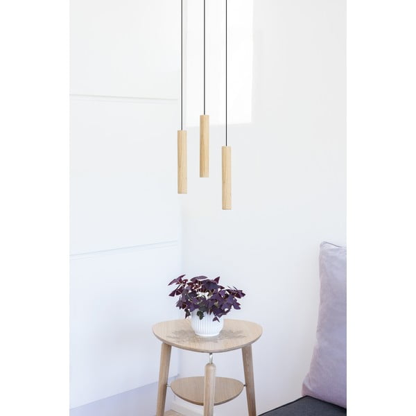 Lampada a sospensione a LED con paralume in legno ø 3 cm Chimes - UMAGE-image-4