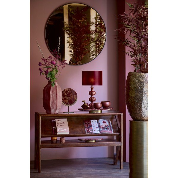 Tavolo consolle di colore naturale con piano in vetro 41x119 cm Yuki – Light & Living-image-2