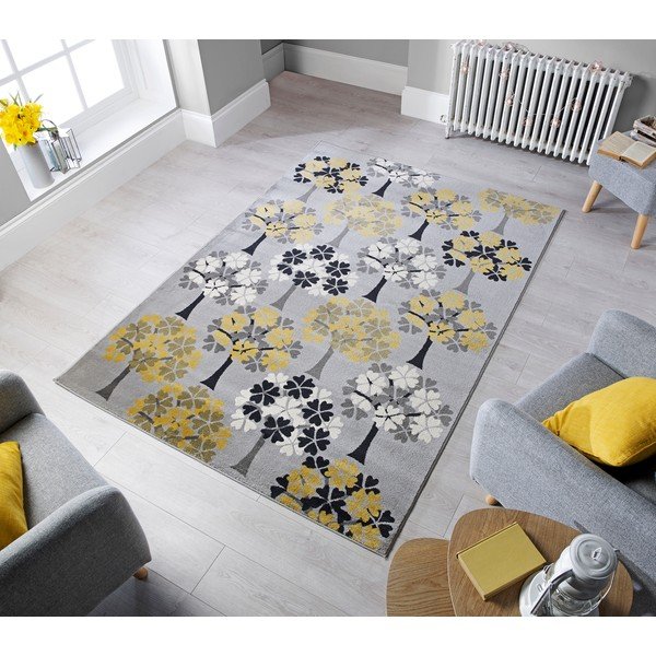 Tappeto Blossom Tree Ocra, 160 x 230 cm - Flair Rugs-image-3