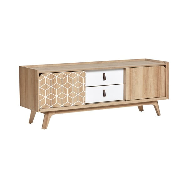 Cassettiera TV bianca e marrone Java - Marckeric-image-2