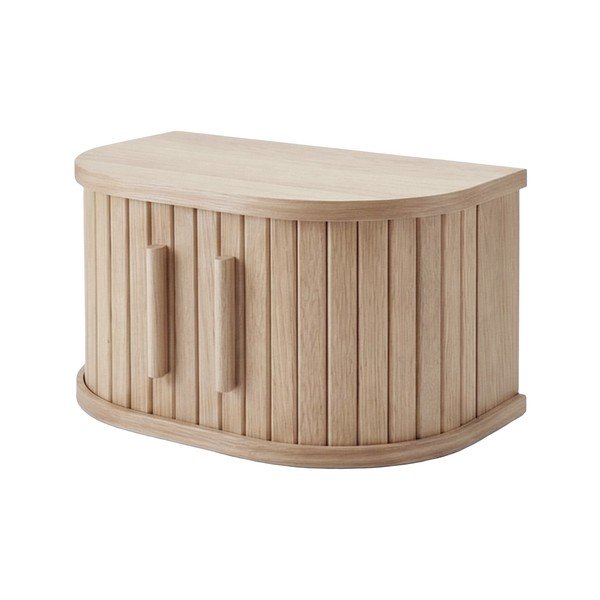 Comodino colore naturale chiaro con effetto rovere da parete/con ripiani Meta – Unique Furniture