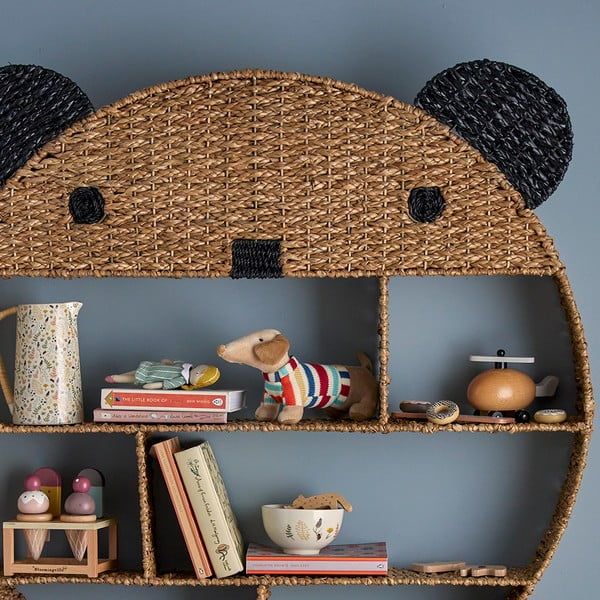 Libreria da parete per bambini in seagrass di colore naturale 91,5x98 cm Ghalia - Bloomingville Mini-image-1