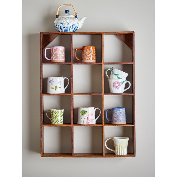 Mensola di colore naturale in legno riciclato con ripiani multipli 53 cm Tilo – Bloomingville-image-1