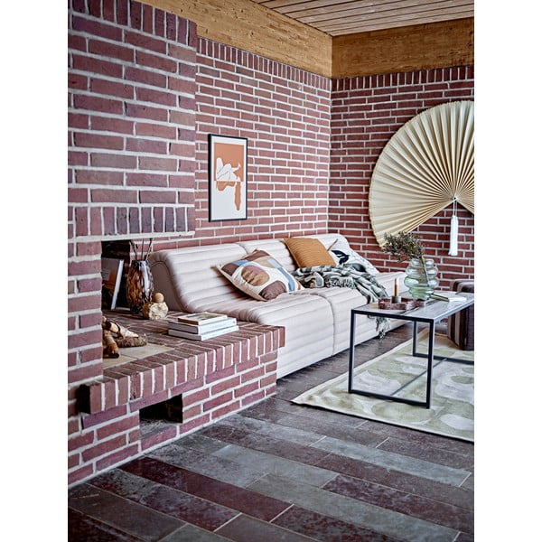 Coperta verde in cotone riciclato 130x160 cm Alk - Bloomingville-image-4