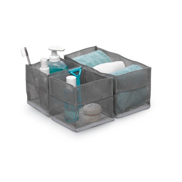 Set di 3 organizer in rete grigi - Domopak