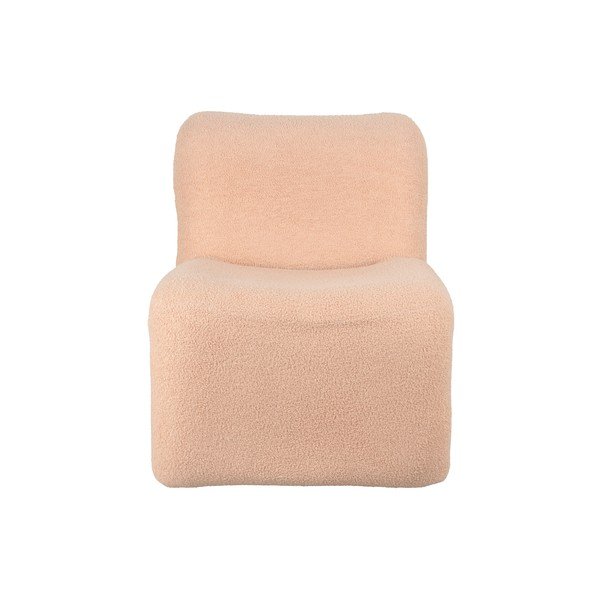 Poltrona in tessuto bouclé beige e marrone chiaro Fuerza - Leitmotiv-image-2