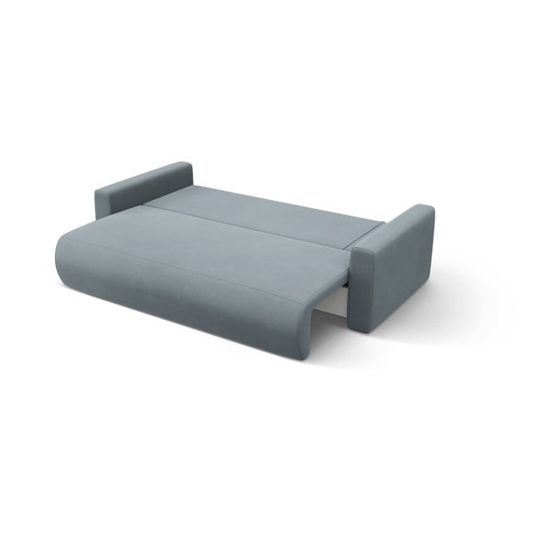 Divano angolare blu polveroso allungabile con contenitore e rivestimento in velluto Belfast – Cosmopolitan Design-image-4