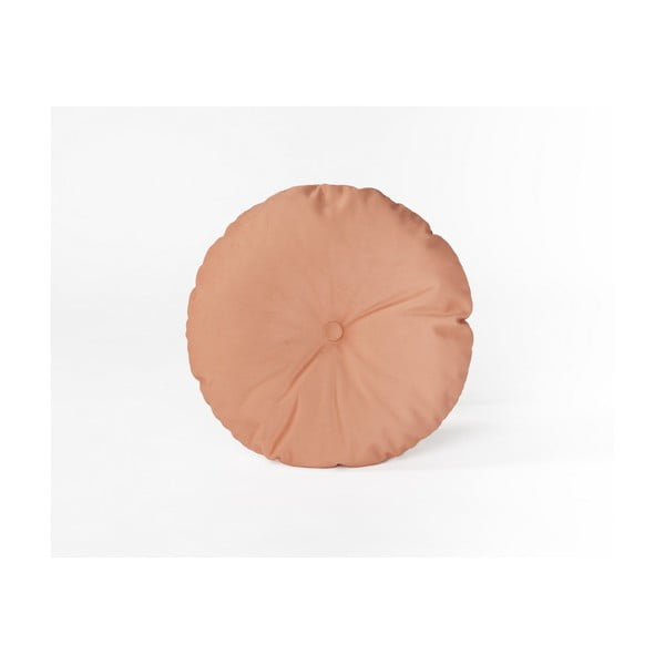 Cuscino decorativo rotondo con rivestimento in velluto Peach, ⌀ 45 cm - Velvet Atelier