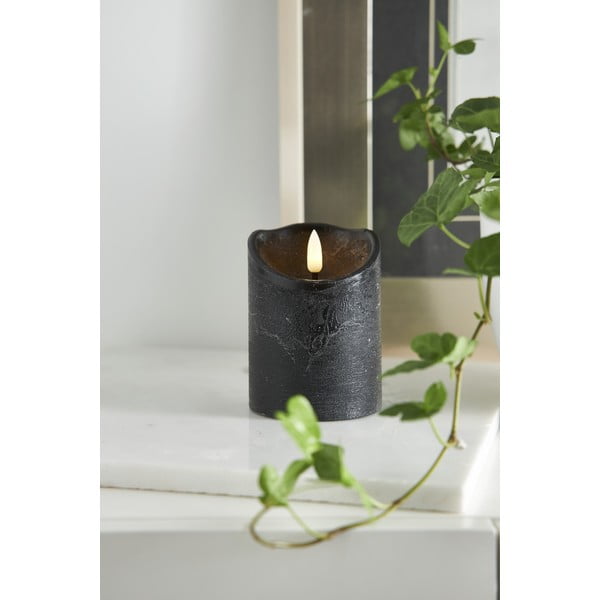 Candela LED in cera nera, altezza 10 cm Flamme Rustic - Star Trading-image-3