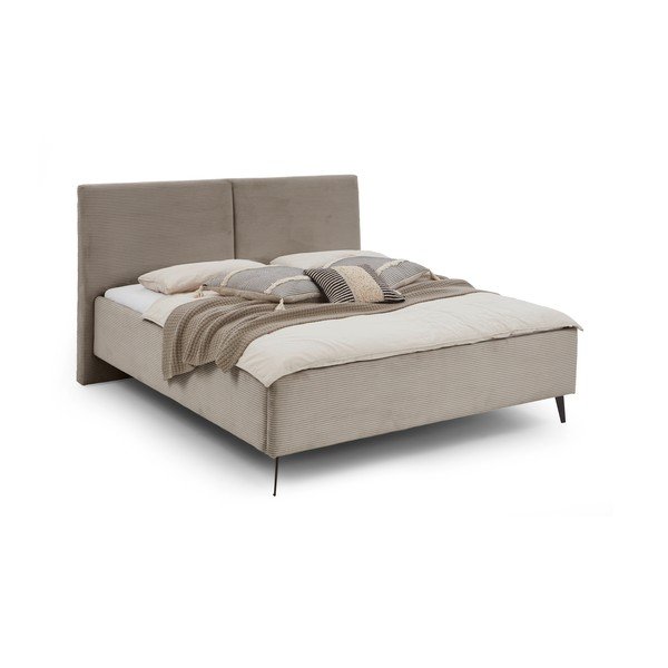 Letto matrimoniale imbottito grigio tortora con contenitore con rete inclusa 180x200 cm Lando – Meise Möbel-image-2