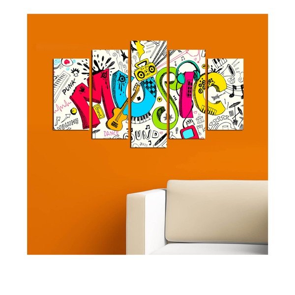 Pittura murale in più parti Music Color - Wallity-image-1