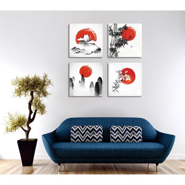 Quadri in set di 4 pezzi 30x30 cm Zen - Wallity-image-2