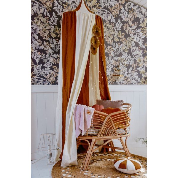 Baldacchino in lino bianco-arancio Caramel Circus - Moi Mili-image-3