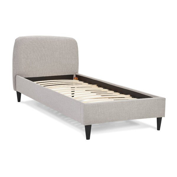 Letto singolo imbottito grigio chiaro con griglia 90x200 cm Drome - Kokoon-image-2
