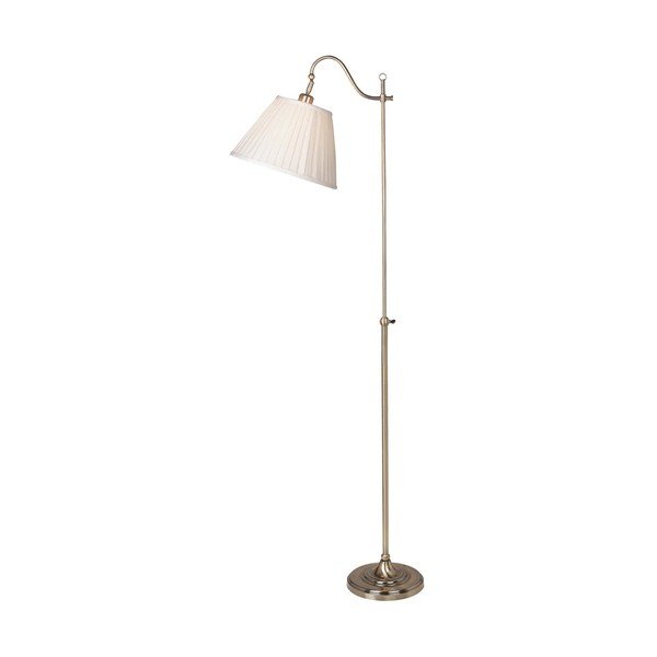 Lampada da terra bianca/dorata con paralume in tessuto con struttura flessibile (altezza totale 167 cm) Charleston – Markslöjd