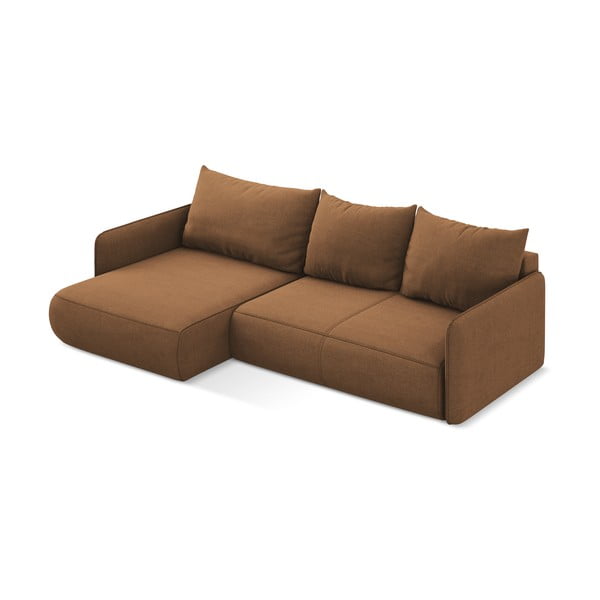 Divano angolare arancione allungabile/con contenitore (con penisola a sinistra) Nanea – Makamii-image-4