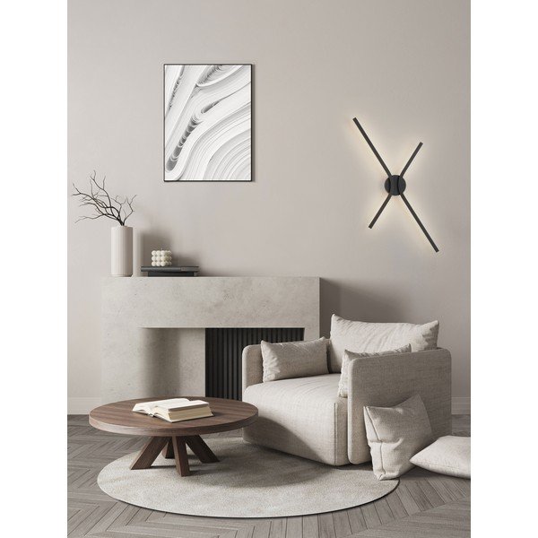Lampada da parete LED nera opaca in alluminio con intensità regolabile Akro – Nova Luce-image-1