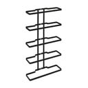 Portabottiglie in metallo nero da parete per 5 bottiglie Lava - Metaltex