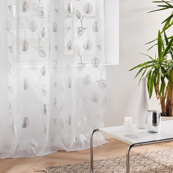Tenda in bianco e argento 140x280 cm Edelia - douceur d'intérieur-image-4