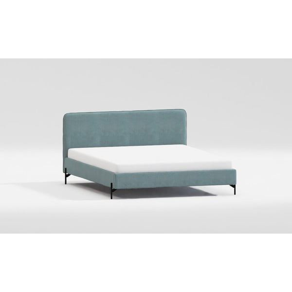 Letto matrimoniale imbottito azzurro con griglia 160x200 cm Barker - Ropez-image-4