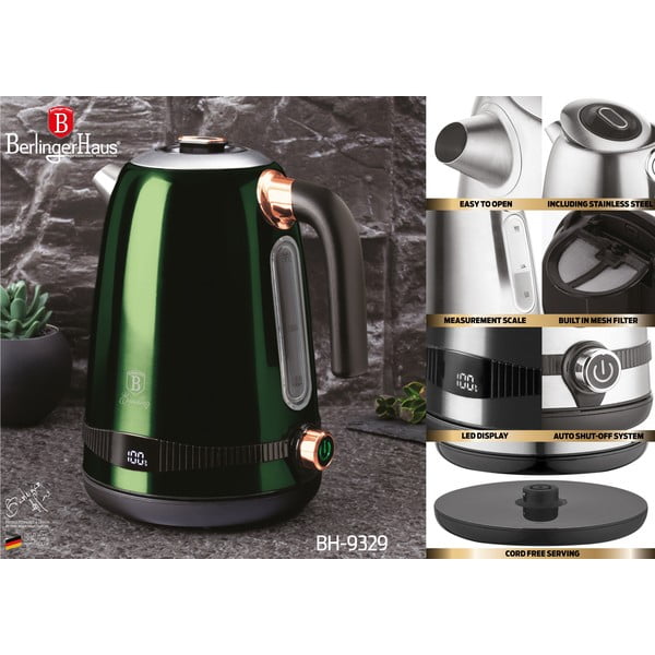 Bollitore verde 1,7 l Emerald Collection - BerlingerHaus-image-3