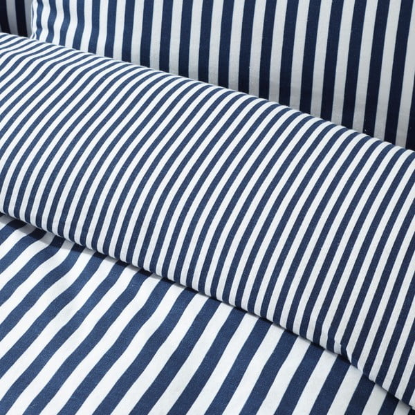 Set copripiumino e federa blu scuro in flanella per letto singolo 135x200 cm Stripe – Catherine Lansfield-image-4