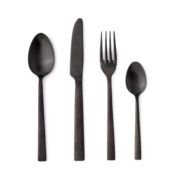 Posate nere in acciaio inox 16 pz per 4 persone Hestia – Bizzotto
