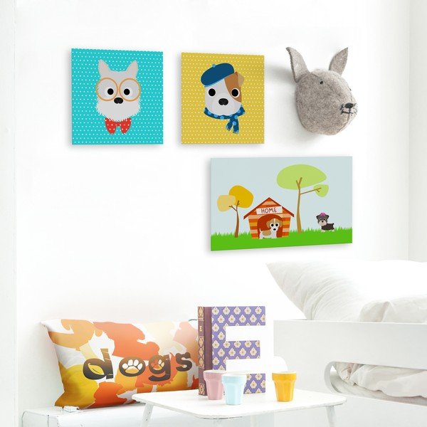Quadro per bambini 27x27 cm Dogs - Mr. Fox-image-1