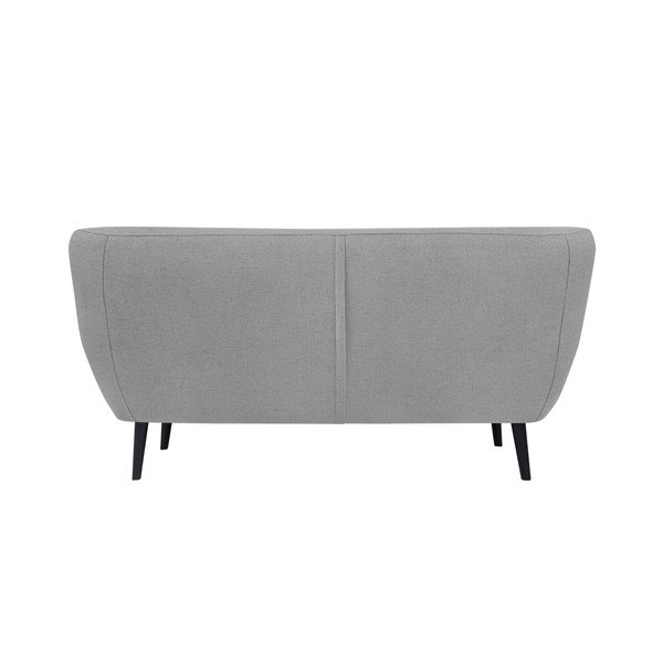 Divano a due posti Piemonte grigio chiaro con gambe marroni - Mazzini Sofas-image-3