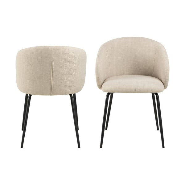 Set di sedie da pranzo color crema in imbottito 2 pz Eleanor – Actona-image-4