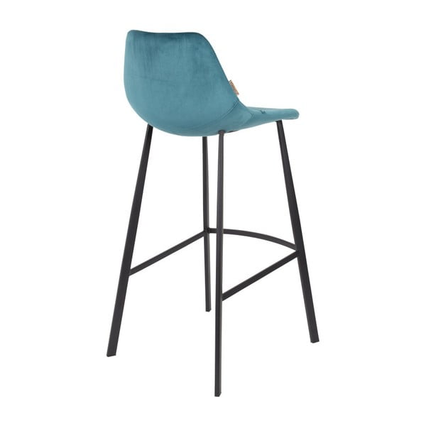 Set di 2 sedie da bar blu petrolio con rivestimento in velluto, altezza 106 cm - Dutchbone-image-4