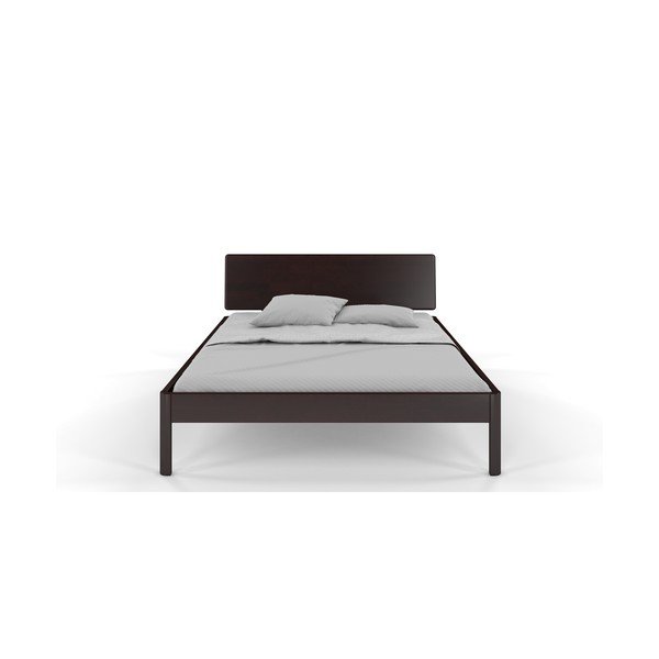 Letto matrimoniale in pino marrone scuro 180x200 cm Ammer - Skandica-image-1