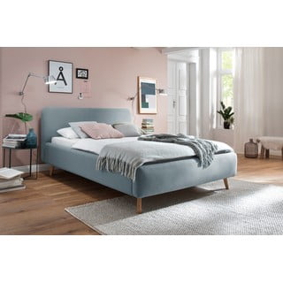 Letto matrimoniale imbottito blu/grigio 160x200 cm Mattis - Meise Möbel