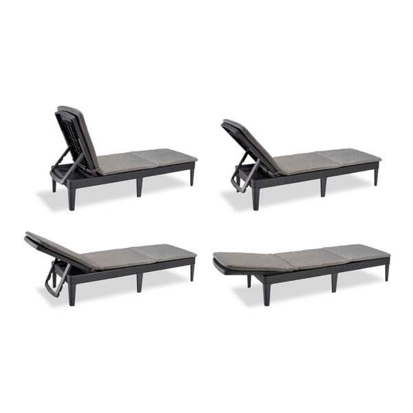 Sedia a sdraio da giardino in plastica grigio scuro Jaipur - Keter-image-3