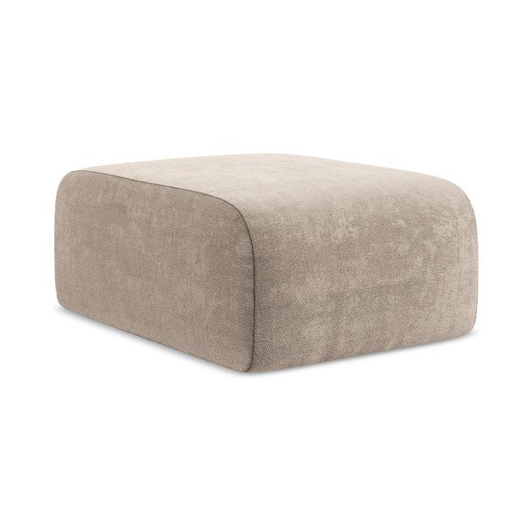 Poggiapiedi marrone chiaro con rivestimento in ciniglia Lani – Makamii