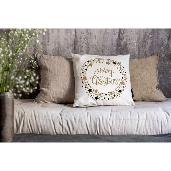 Federa con motivo natalizio 45x45 cm Golden Stars - Butter Kings-image-1