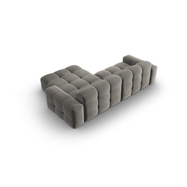 Divano angolare in velluto grigio (angolo destro) Kendal - Micadoni Home-image-4