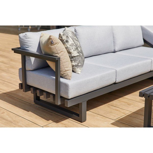 Set da giardino in alluminio grigio per 5 persone Calabria - Hartman-image-1