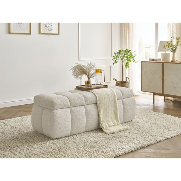 Panca beige in tessuto bouclé Mont Blanc - Bobochic Paris-image-1