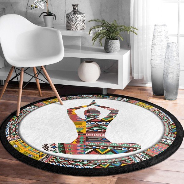 Tappeto rotondo lavabile adatto ai robot aspirapolvere ø 80 cm Comfort - Mila Home-image-3