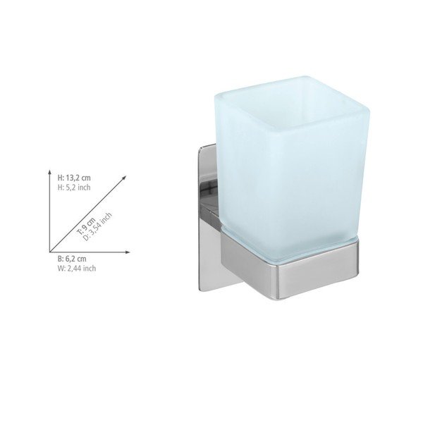 Coppa in vetro autoportante per spazzolini da denti in argento lucido Genova - Wenko-image-4